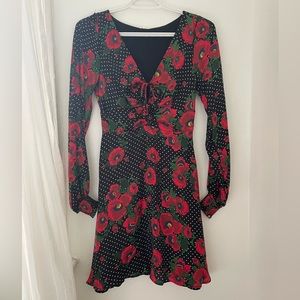 Free People Polka Dot Floral Mini Dress